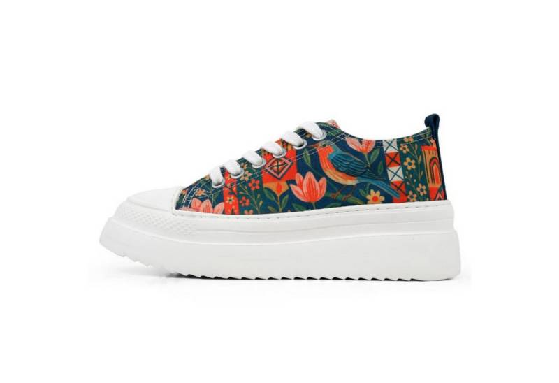 DOGO Freya Low-Top Sneaker Garden Birds Damen Sneaker Sneaker Handgefertigt von DOGO
