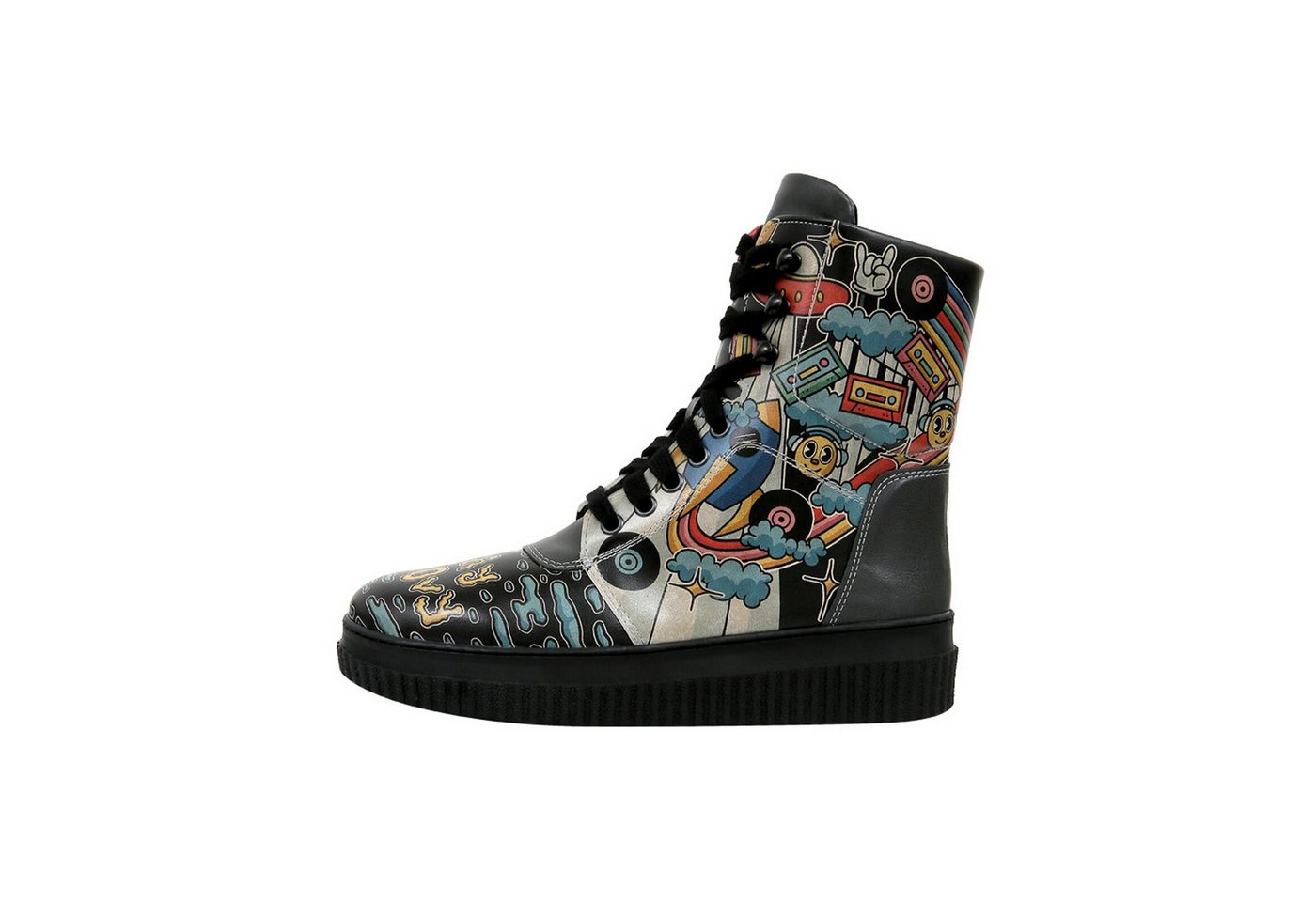 DOGO Future High Top Boots Stay Groovy Damen Stiefeletten Schnürboots Handgefertigt von DOGO