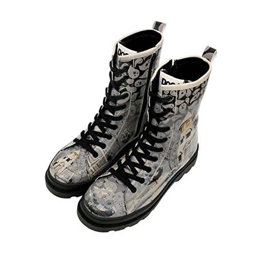 DOGO Gisele - Spooky Town - Vegane Damen Boots und Nachhaltige und Bunte Stiefeletten - Trendige Bequeme Stiefel für Damen von DOGO