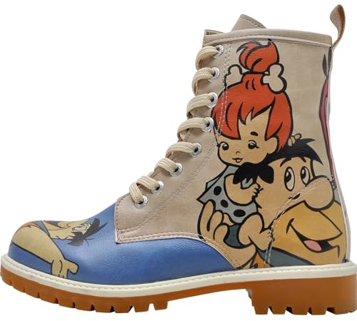 DOGO Lange Stiefel für Damen - Veganes Leder und einzigartiges Design Damen Winterstiefel, bequeme und stilvolle Damenstiefel, Familie Felsen Feuersteine, 39 EU von DOGO