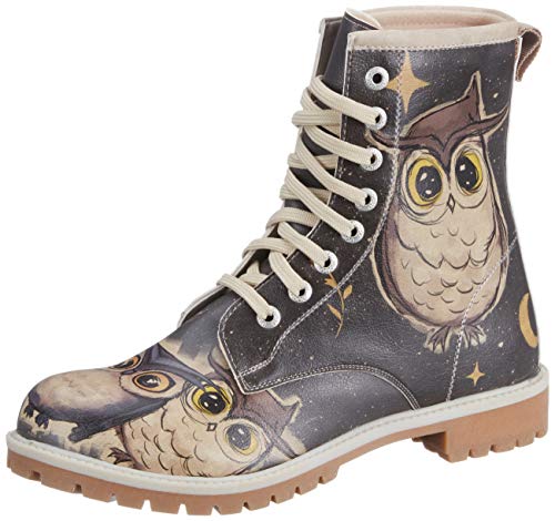 DOGO Long Boots - Owls Family - Vegane Damen Boots und Nachhaltige und Bunte Stiefeletten - Trendige Bequeme Stiefel für Damen von DOGO