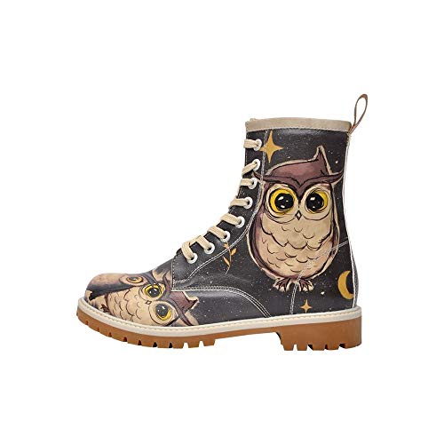 DOGO Long Boots - Owls Family - Vegane Damen Boots und Nachhaltige und Bunte Stiefeletten - Trendige Bequeme Stiefel für Damen von DOGO