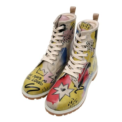 DOGO Long Boots - The Creation of the Collage - Vegane Damen Boots und Nachhaltige und Bunte Stiefeletten - Trendige Bequeme Stiefel für Damen 37 von DOGO