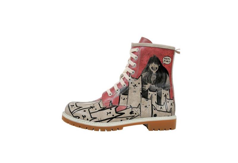 DOGO Longe Boots Schnürstiefel Bad Cats Mad Cats Damen Stiefeletten Schnürboots Handgefertigt von DOGO