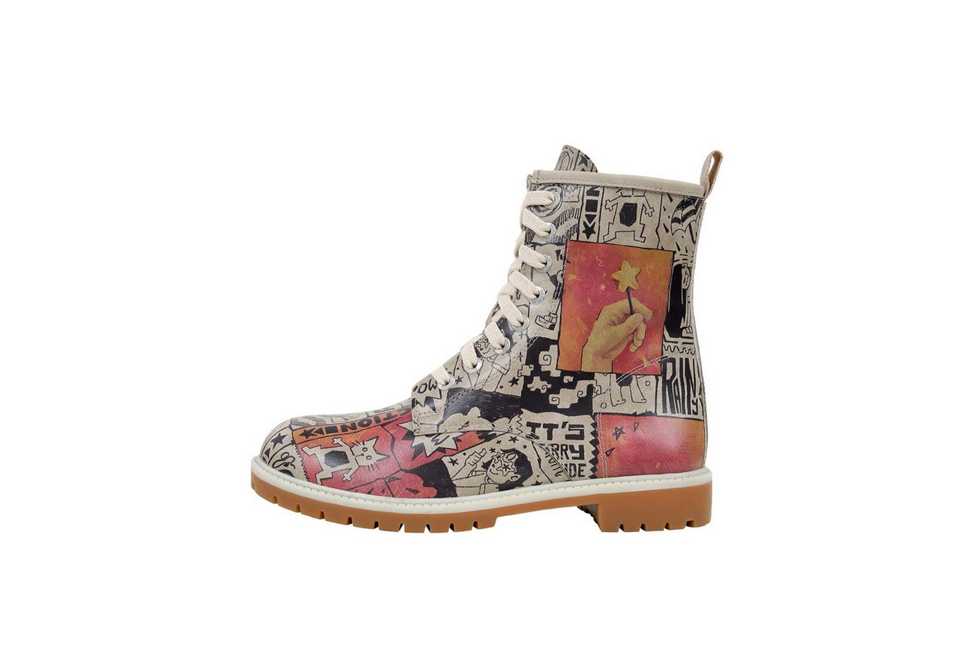 DOGO Longe Boots Schnürstiefel Dynamic Spirit Damen Stiefeletten, Schnürboots Handgefertigt von DOGO