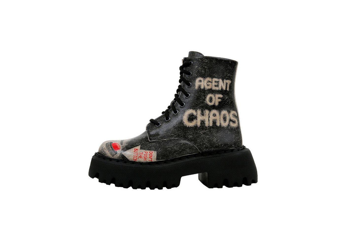 DOGO Navy Schnürstiefel Boots Agent Of Chaos Damen Stiefeletten Chelseaboots Handgefertigt von DOGO