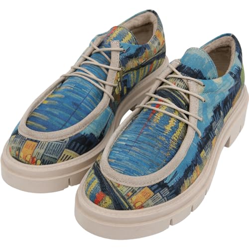 DOGO Penny Loafer für Damen – handgefertigte und vegane Leder-Plateau-Slipper für Damen, Sea Sparkles, 40 EU von DOGO