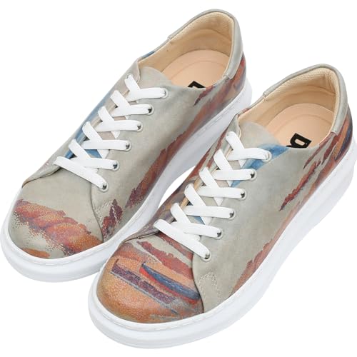 DOGO Plateau-Sneaker mit Keilabsatz für Damen, handgefertigtes veganes Leder, einzigartige, klobige Sneaker, Fishermans House, 38 EU von DOGO