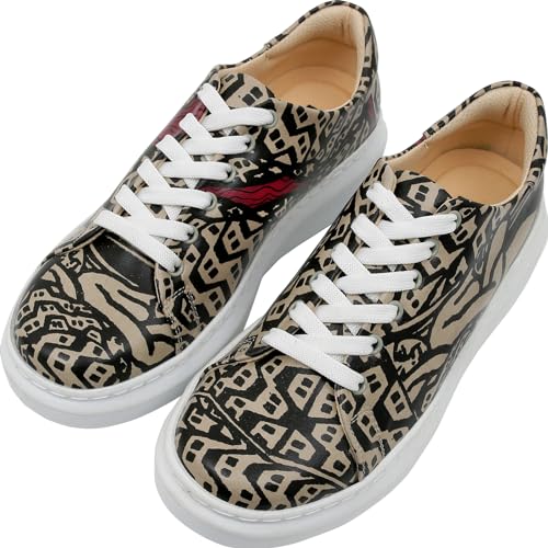 DOGO Plateau-Sneaker mit Keilabsatz für Damen, handgefertigtes veganes Leder, einzigartige, klobige Sneaker, Flüsse auf dem Sofa, 39 EU von DOGO