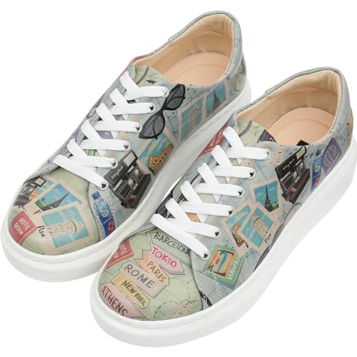 DOGO Plateau-Sneaker mit Keilabsatz für Damen, handgefertigtes veganes Leder, einzigartige, klobige Sneaker, Ready to Travel, 5 von DOGO