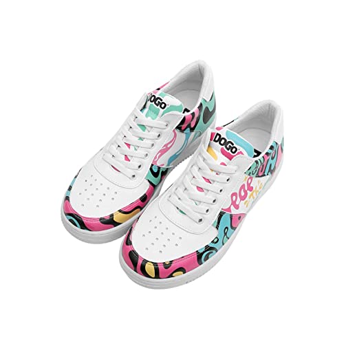 DOGO Schuhe Vegane Damen Dice Sneakers - Pop The Art 36 von DOGO