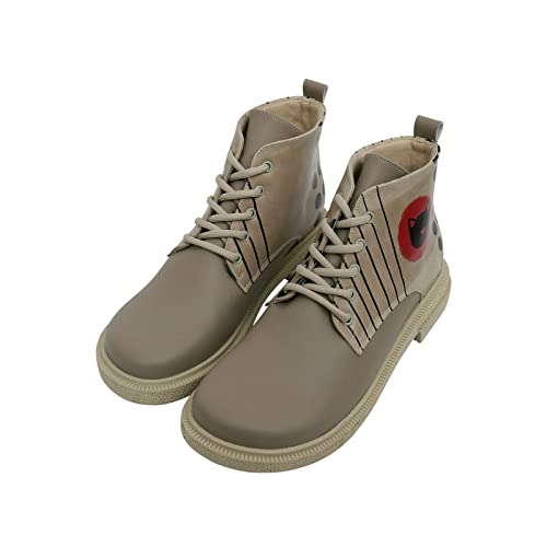 DOGO Schuhe Vegane Damen Victoria Boots - Dots and Cats 37 von DOGO