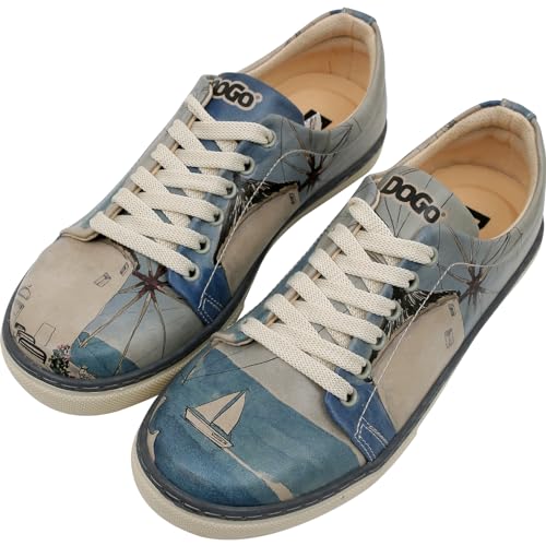 DOGO Sneakers aus veganem Leder für Damen – handgefertigte und einzigartige Design-Sneaker für Damen, Meet Me Halfway-Design, 38 EU von DOGO