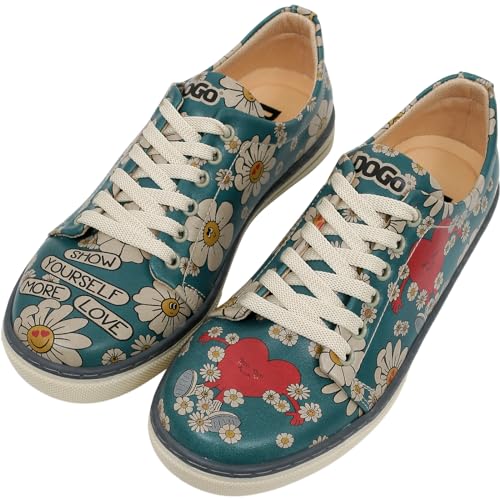 DOGO Sneakers aus veganem Leder für Damen – handgefertigte und einzigartige Design-Sneaker für Damen, Zeigen Sie sich mehr Liebe, 38 EU von DOGO