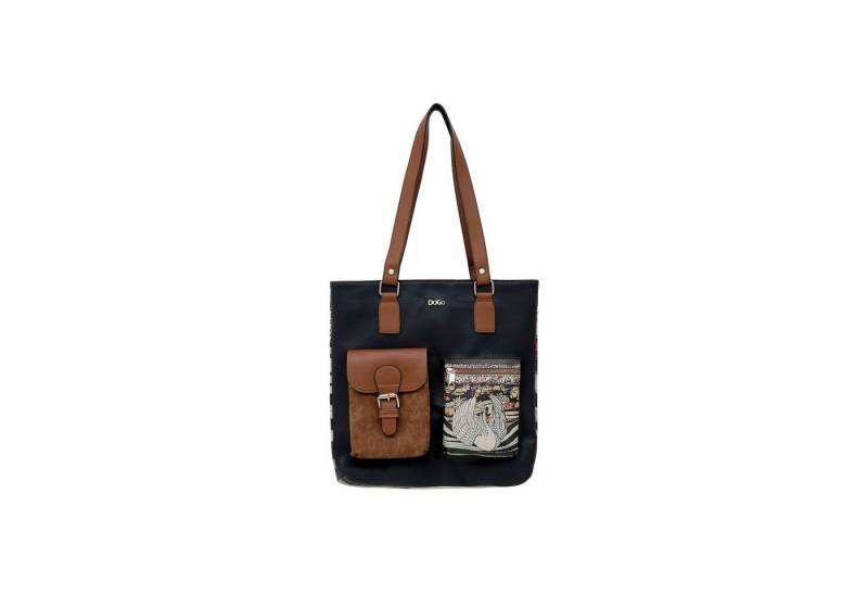 DOGO Umhängetasche Multi Pocket Bag Shopper-Tasche The Swan Softly Sleeps Damen, Handgefertigt von DOGO