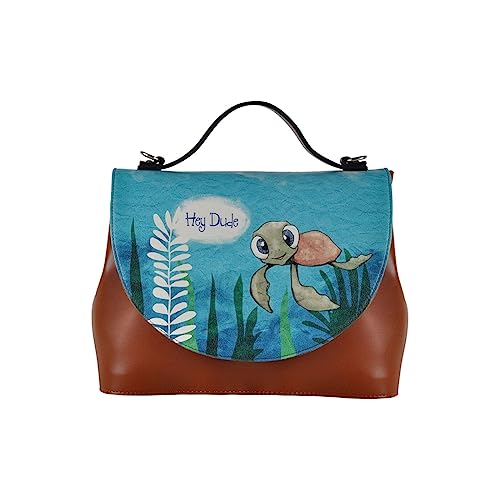 DOGO Vegane Damen Schultertaschen Umhängetaschen Handtasche Handy Bag - Caretta-Hey Dude von DOGO