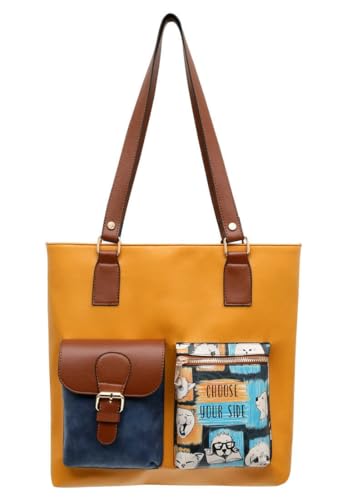 DOGO Vegane Damen Schultertaschen Umhängetaschen Multi Pocket Bag - Choose Your Side von DOGO