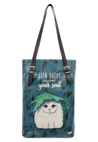 DOGO Vegane Damen Schultertaschen Umhängetaschen Tall Bag - Rain Drops May Heal Your Soul von DOGO