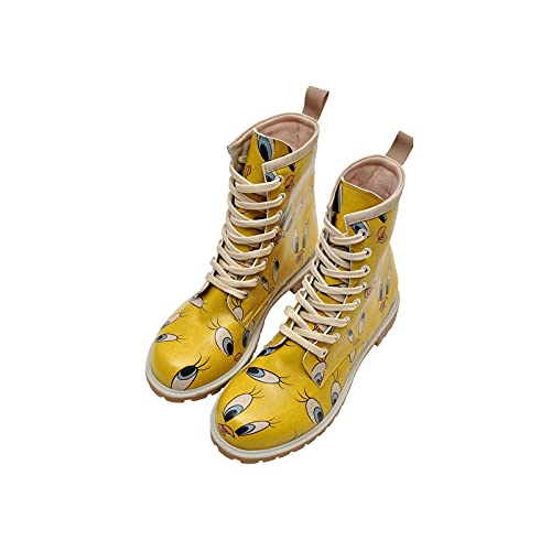 DOGO WB Vegane Damen Boots Stiefeletten - Tweety in Yellow 41 von DOGO