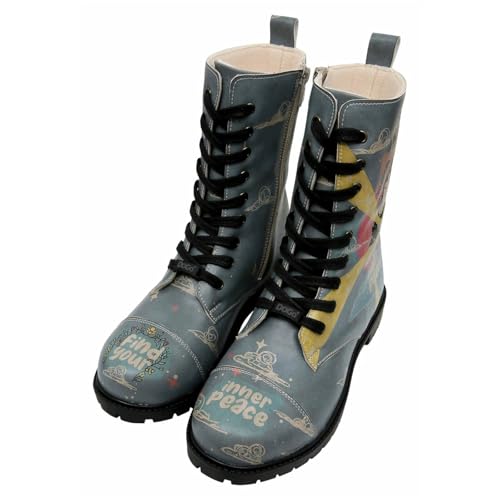DOGO Zipsy Boots - Find Your Inner Peace - Vegane Damen Boots und Nachhaltige und Bunte Stiefeletten - Trendige Bequeme Stiefel für Damen 39 von DOGO