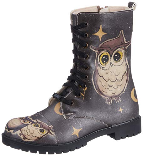 DOGO Zipsy - Owls Family - Vegane Damen Stiefel 38 von DOGO