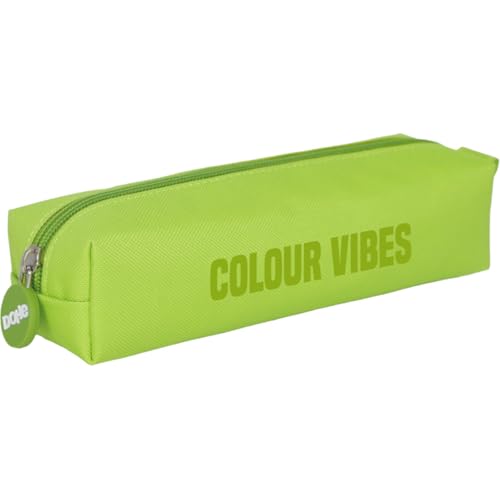 DOHE - Einfaches Federmäppchen für die Schule - 1 Fach, rechteckiges Mehrzweck-Federmäppchen, 21 x 6 x 6 cm, Reißverschluss, aus strapazierfähigem Polyester - Colour Vibes Lima von DOHE