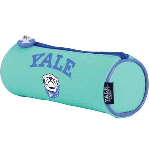DOHE - Einfaches Federmäppchen für die Schule - 1 Fach, rundes Mehrzweck-Federmäppchen, 21 x 7,5 cm, Reißverschluss, aus strapazierfähigem Polyester - Yale University Dog von DOHE