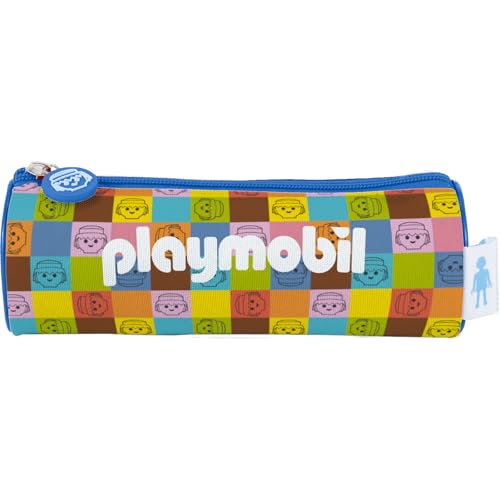 DOHE - Einfaches Federmäppchen für die Schule - 1 Fach, rundes Mehrzweck-Federmäppchen, 21 x 7,5 cm, Reißverschluss, aus strapazierfähigem Polyester - Playmobil Unite As One von DOHE