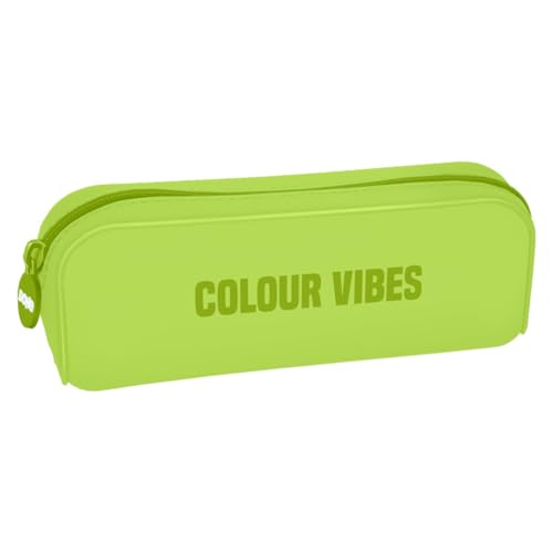 DOHE - Schlichtes Federmäppchen aus Silikon für die Schule - 1 Fach mit Reißverschluss, rechteckiges Mehrzweck-Federmäppchen, weiche Haptik, Maße 20 x 6 x 8 cm - Colour Vibes Lima von DOHE