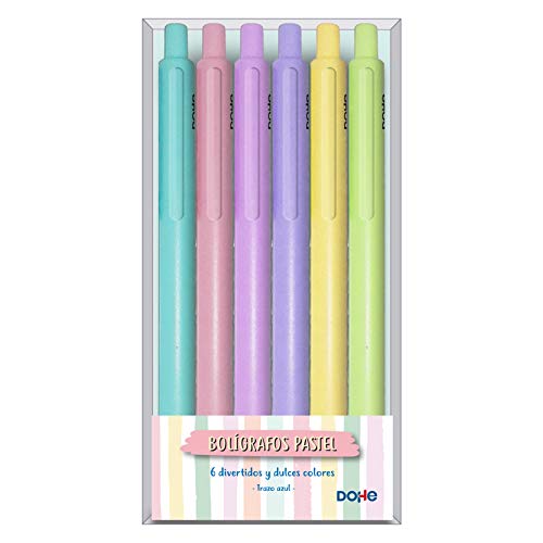 Dohe 79600 - Stifte in Pastellfarben, Tintenfarbe Blau, Packung mit 6 Stück von DOHE
