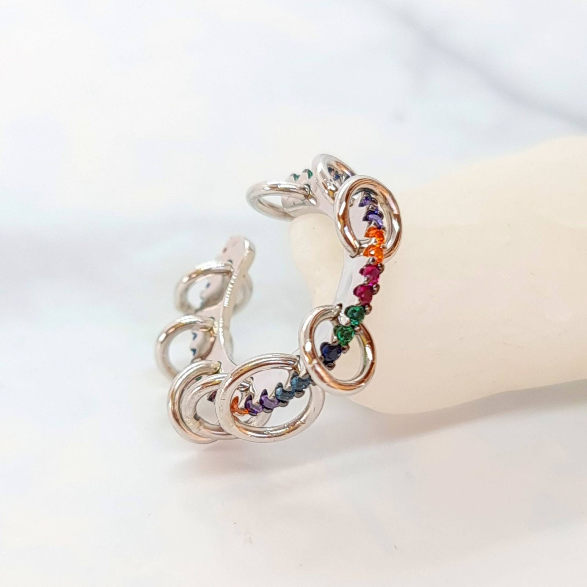 Hoop Ear Cuff, Handgemachter 925 Silber 14K Vergoldet High Quality Kein Loch Nötig, Minimal Punk Cuff von DOHMANSTONE