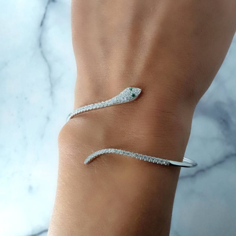 Medusa Armband, Schlangenarmband, Schlangenmanschette, Verstellbares 925Er Silber 14 K Gold, Handgefertigte Hexenschmuck - Dohmanstein von DOHMANSTONE
