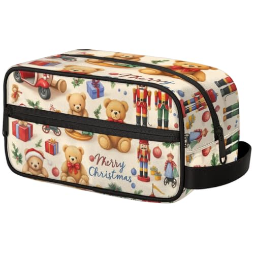 Kosmetiktasche mit großer Kapazität – Make-up-Tasche, Kulturbeutel, tragbare Aufbewahrung mit Griff, geeignet für Geschäftsreisen, Fitness, Urlaub, für Männer und Frauen, lebhafte Weihnachten von DOHOATI