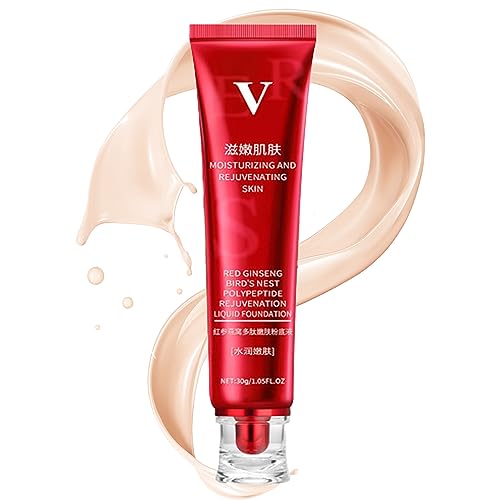 DOHV Foundation Wasserfest Rote Ginseng und Tauben Nest Peptide Haut Nährende Flüssige Foundation 1 oz (Lvory) von DOHV