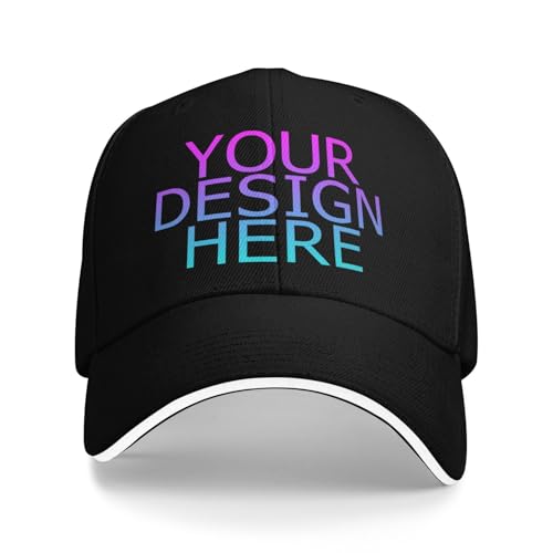 DOHXQM Benutzerdefinierte Baseball -Kappe Design Ihre eigenen Hüte Benutzerdefinierten Hats Logo Personalisierte Baseball Cap Benutzerdefinierte Hut Fügen Sie Ihr eigenes Design/Text/Fotos von DOHXQM