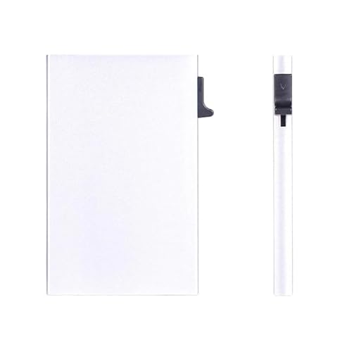 DOINEUFL Schlanke RFID-blockierende Geldbörse für Herren – minimalistisches Kreditkartenetui | Pop-Up-Kartenetui aus Metall (AA Aluminium) | Reise- und Urlaubszubehör | UK-Herren-Geldbörsen (Schwarz von DOINEUFL