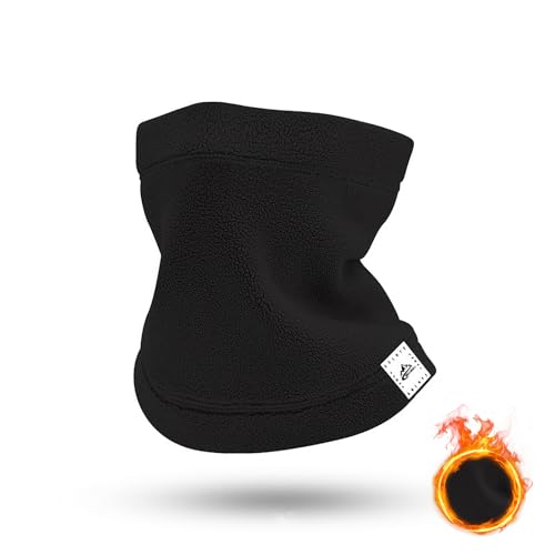 DOINEUFL Schlauchschal Herren&Damen, Multifunktionstuch Schlauchschal, Elastisch Sonnenschutz Loop Schal Herren Neckwarmer für Winter Thermal Outdoor Radsport Ski Motorrad Laufen (Samtschwarz) von DOINEUFL