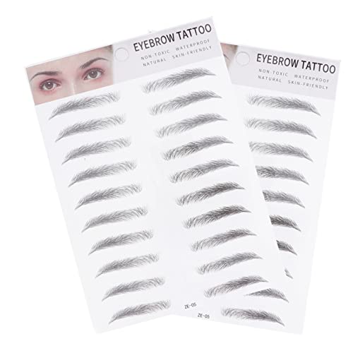 2st 3d-aufkleber Für Augenbrauen Gefälschtes Zopfstirnband Bionische Augenbrauenaufkleber 3d-imitations-augenbrauen-tattoos Make-up-tools Natürlich Haarset Wasserdicht 6d Werkzeug von DOITOOL