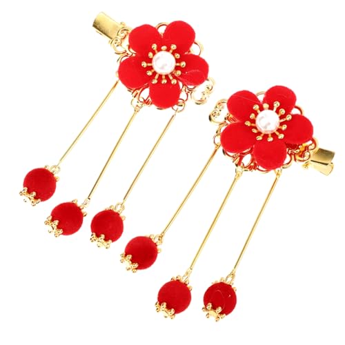 DOITOOL 1 Paar Hanfu-Haarnadel für Kinder chinesischer Haarschmuck asiatische Haaraccessoires Haarklammer Haarspangen Blumen Quaste Haarnadeln Blumen Haarnadeln Prinzessin von DOITOOL