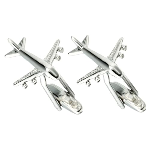 DOITOOL 1 Paar Herren Manschettenknöpfe im Flugzeugdesign Dekorative Cufflinks Robustem für Besondere Anlässe und Vielseitige Outfits von DOITOOL