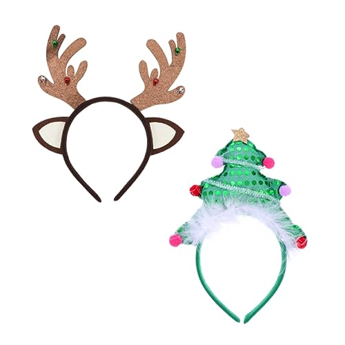 DOITOOL 1 Satz 2 Stk Stirnband weihnachtskopf bopper Weihnachtskopfschmuck Haarband Tiara weihnachtsbaum haarbänder Weihnachtsdekoration Universal- schmücken Zubehör Stoff von DOITOOL