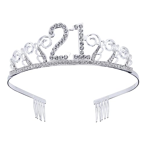 DOITOOL 1 Satz 21 Tiara zum 21. Geburtstag Krone Haarkamm 21. Bday Tiara strass geburtstag tiara herzförmige Kuchenformen Party dekorative Schärpe Partyetikettengürtel Kristall Kleidung DOITOOL 1 Satz 21 Tiara zum 21. Geburtstag Krone Haarkamm 21. Bday Tiara strass geburtstag tiara herzförmige Kuchenformen Party dekorative Schärpe Partyetikettengürtel Kristall Kleidung von DOITOOL