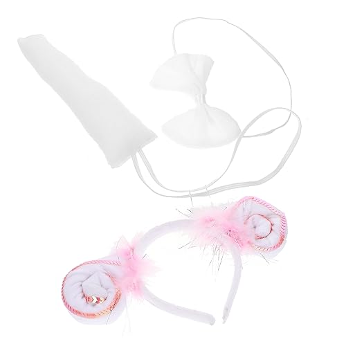 DOITOOL 1 Satz Dreiteiliges Set mit Performance-Requisiten für Kinder Stirnband Tiara Schaf-Accessoires für Damen Schafkostüm für Erwachsene Ohr Krawatte Schafskopf Zubehör Fräulein Stoff von DOITOOL