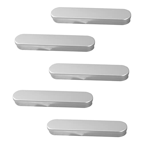 DOITOOL 1 Satz Federmäppchen Aus Metall Etui Schreibwaren Erwachsene Zinn Metallbox Kugelschreiber Stift Metallbox Stiftebehälter Pencil Cases Weißblech Silver 5 Stück von DOITOOL