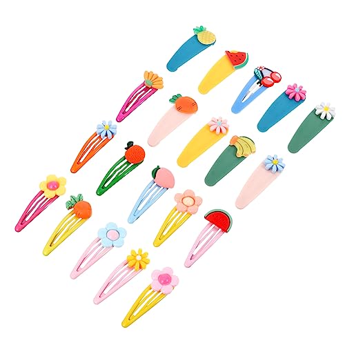 DOITOOL 1 Satz Fruchtblumen-Haarspange Schnappclip für Baby Cartoon-Haarnadeln Haarspangen Haarklammer Haarschmuck für Babys Kinder-Schnappclip die Blumen Knopf Seitenclip Ausgabekarte von DOITOOL