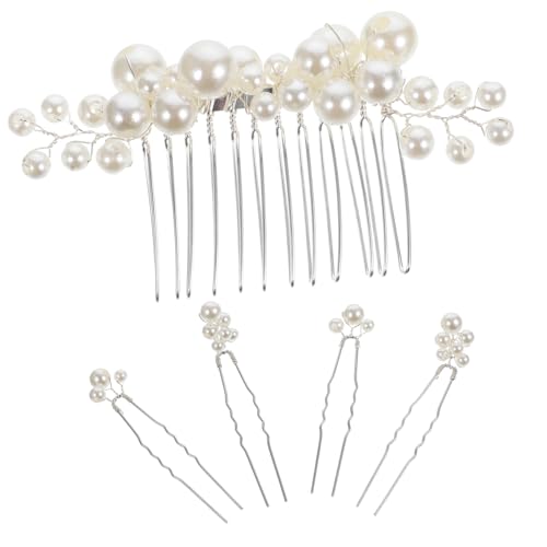 DOITOOL 1 Satz Perlenhaarnadeln Damenanzüge Haarklammer Tiara Haarschmuck für Brautjungfern Hochzeit Haarkamm europäischer Stil Kopfbedeckung Haargabel einstellen Fräulein von DOITOOL