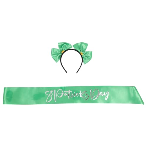 DOITOOL 1 Satz Stirnband Zeremonieller Gürtel Patricks Day Verkleiden St. Patricks Day Liefert Koboldhut Stirnband Irischer Party-haarreif Großer Bogen Kind Stoff Dekorative Gegenstände von DOITOOL