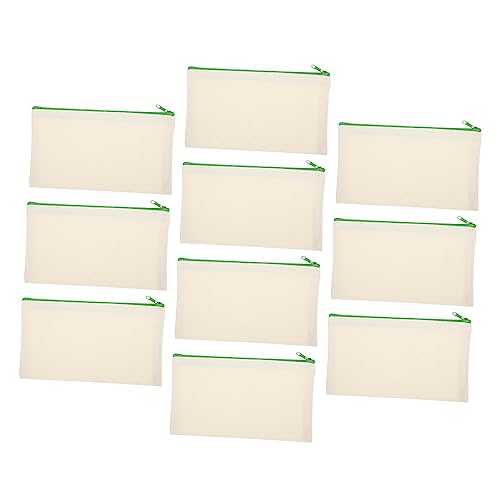 DOITOOL 1 Satz Teiliges Canvas Federmäppchen Mit Reißverschluss Tragbare Stifttasche Vielseitige Aufbewahrung Für Schreibwaren Und Kosmetik DIY Bemalbare 10 Stück von DOITOOL