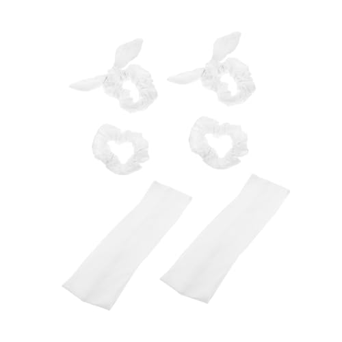 DOITOOL Elastisches Haarband Frauen Weiß Haar Scrunchies Pferdeschwanz Haar Krawatte Seil Stirnband Set von DOITOOL