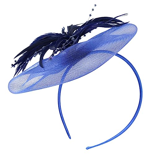 DOITOOL 1 Stk Mesh-feder-stirnband Flapper-stirnband Böhmische Kopfbedeckung Pinguin Geldbörse Fascinator-hut Für Damen Besen Aus Rosshaar Gurtzeug Bankett Anmut Krone Künstliche Federn von DOITOOL